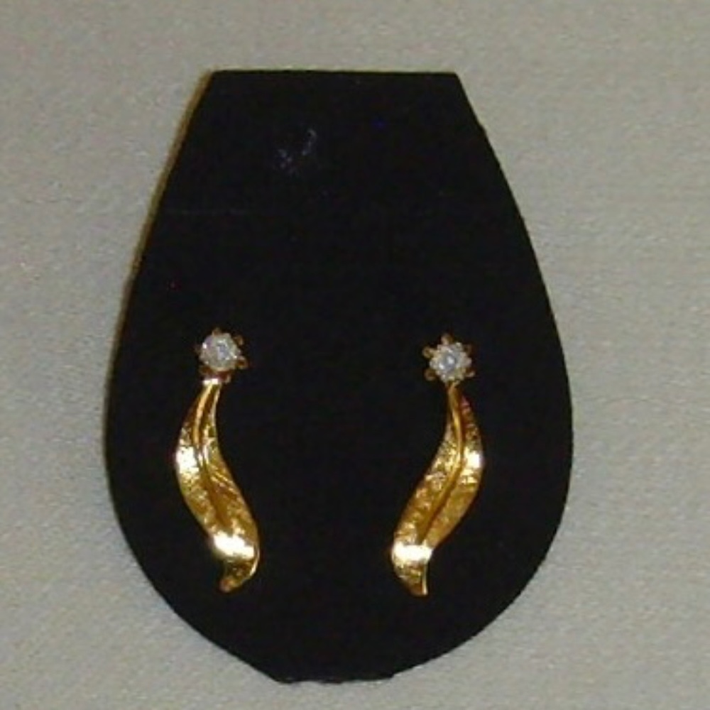 House of Nikolas Inter-Changeable Gold-Tone and CZ Stud Earrings